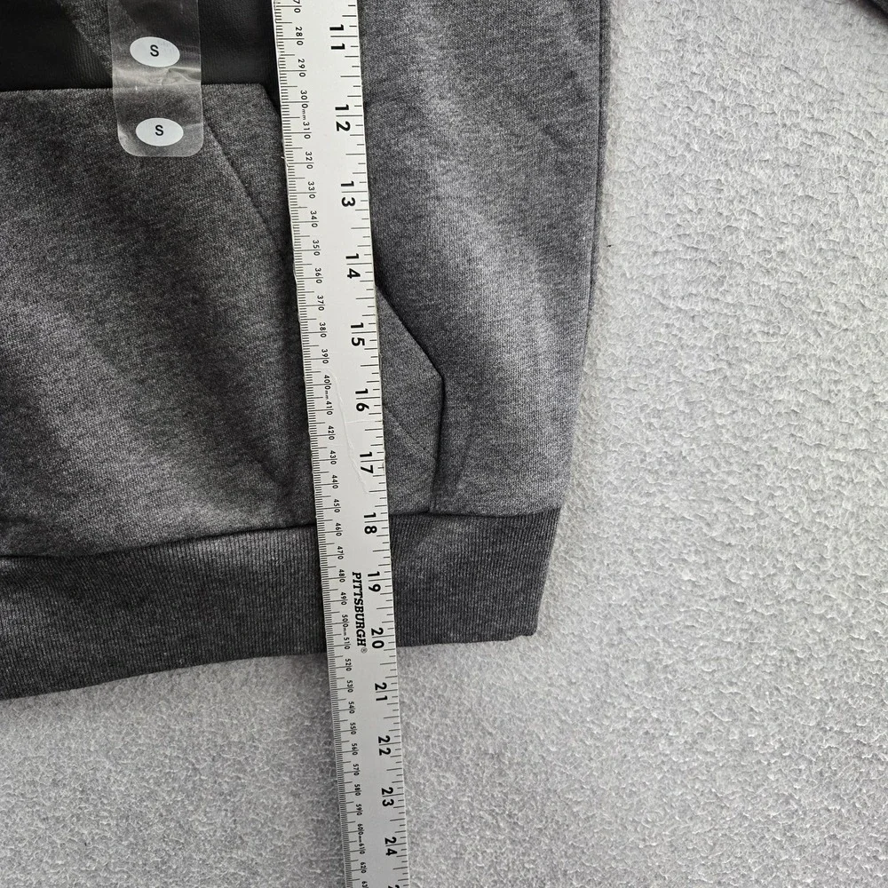Adidas Boy Hoodie S Gray Fleece Activewear Fleece Pullover